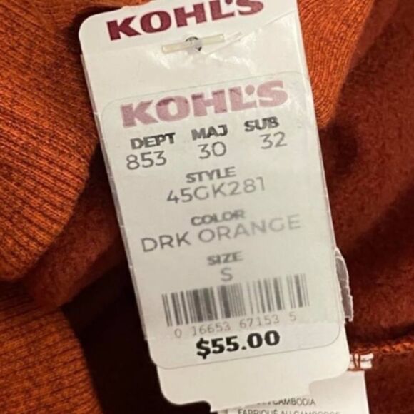 IZOD Advantage Performance Fleece Crewneck Pumpkin Orange  Sweatshirt Men's S - Picture 5 of 6